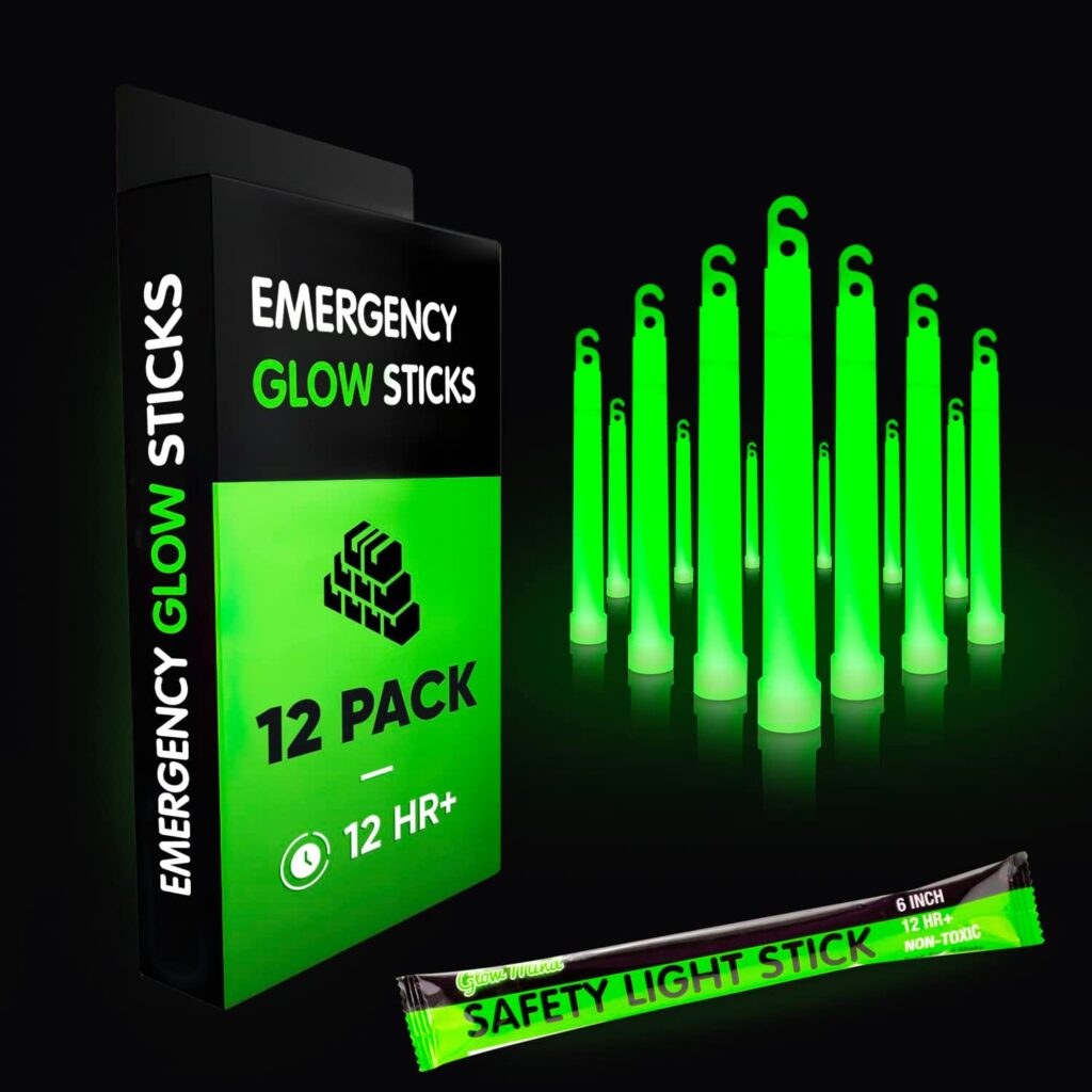 Emergency Glow Sticks with 12 Hours Duration, Individually Wrapped Industrial Grade Glowsticks for Survival Gear, Camping Lights, Power Outages and Military Use Emergency Glow Sticks with 12 Hours Duration, Individually Wrapped Industrial Grade Glowsticks for Survival Gear, Camping Lights, Power Outages and Military Use