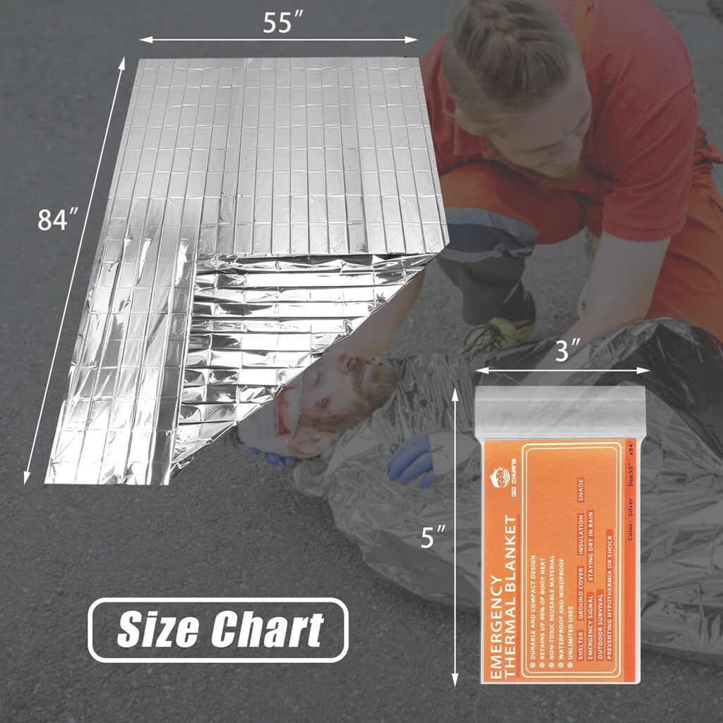Emergency Mylar Thermal Blankets -Space Blanket Survival kit Camping Blanket (4-Pack). Perfect for Outdoors, Hiking, Survival, Bug Out Bag ,Marathons or First Aid 1 Emergency Mylar Thermal Blankets -Space Blanket Survival kit Camping Blanket (4-Pack). Perfect for Outdoors, Hiking, Survival, Bug Out Bag ,Marathons or First Aid 1