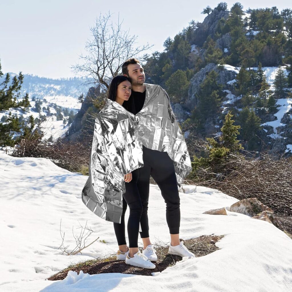Emergency Mylar Thermal Blankets -Space Blanket Survival kit Camping Blanket (4-Pack). Perfect for Outdoors, Hiking, Survival, Bug Out Bag ,Marathons or First Aid 1 Emergency Mylar Thermal Blankets -Space Blanket Survival kit Camping Blanket (4-Pack). Perfect for Outdoors, Hiking, Survival, Bug Out Bag ,Marathons or First Aid 1