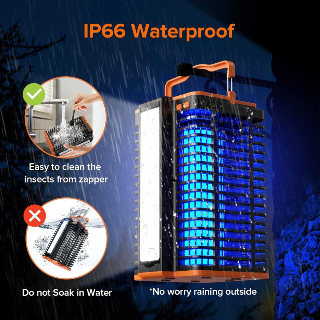 Solar Bug Zapper for Outdoor Indoor, Cordless Rechargeable Mosquito Zapper with Reading Lamp, 4200V High Powered Mosquito Killer Insect Fly Trap 4000mAh Battery for Home, Patio, Camping Black Solar Bug Zapper for Outdoor Indoor, Cordless Rechargeable Mosquito Zapper with Reading Lamp, 4200V High Powered Mosquito Killer Insect Fly Trap 4000mAh Battery for Home, Patio, Camping Black
