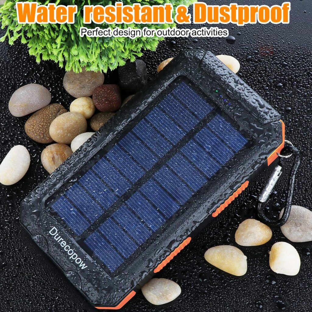 Solar Charger, 20000mAh Portable Outdoor Waterproof Solar Power Bank, Camping External Backup Battery Pack Dual 5V USB Ports Output, 2 Led Light Flashlight with Compass (Orange) Solar Charger, 20000mAh Portable Outdoor Waterproof Solar Power Bank, Camping External Backup Battery Pack Dual 5V USB Ports Output, 2 Led Light Flashlight with Compass (Orange)